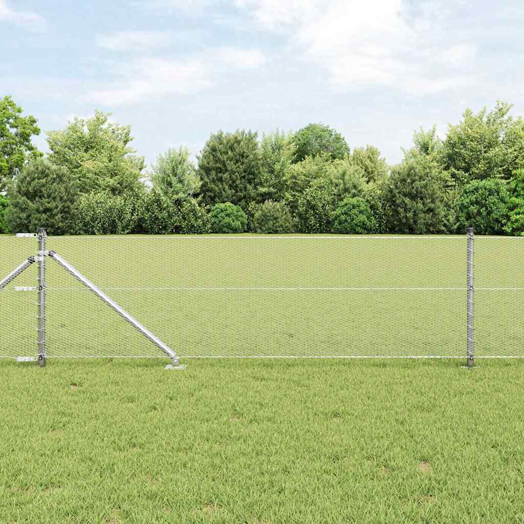 Vidaxl Zaunpfahl Silber 10 x 0,6 m (13 mm Maschenweite) Stahl