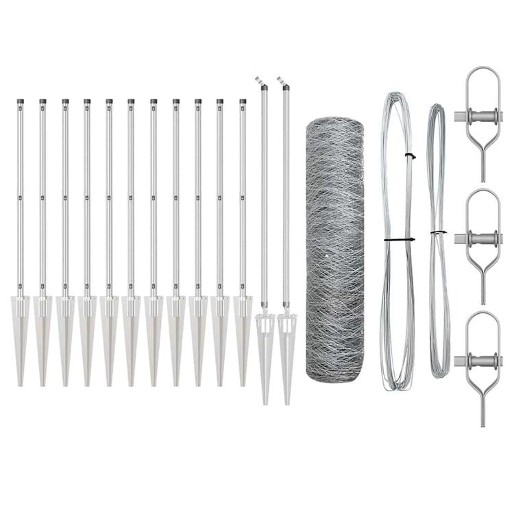 Vidaxl Zaunpfahl Silber 10 x 0,6 m (36 mm Maschenweite) Stahl