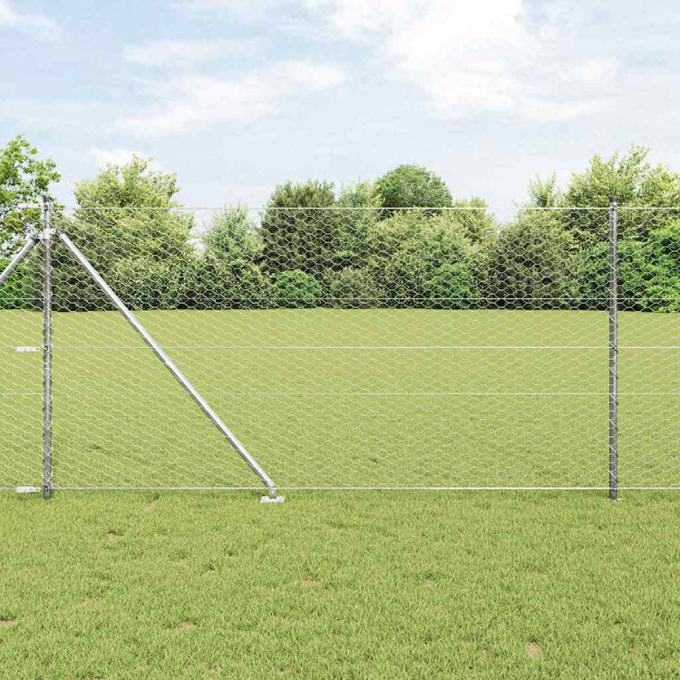 Vidaxl Zaunpfahl Silber 10 x 1 m (36 mm Maschenweite) Stahl