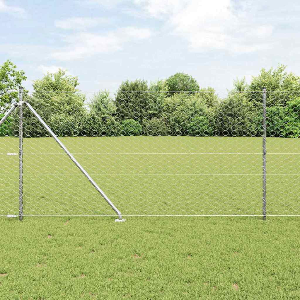 Vidaxl Zaunpfahl Silber 10 x 1 m (50 mm Maschenweite) Stahl