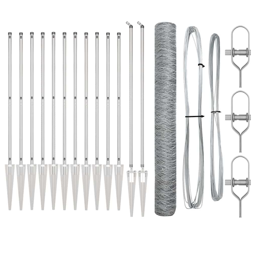 Vidaxl Zaunpfahl Silber 10 x 1,4 m (36 mm Maschenweite) Stahl