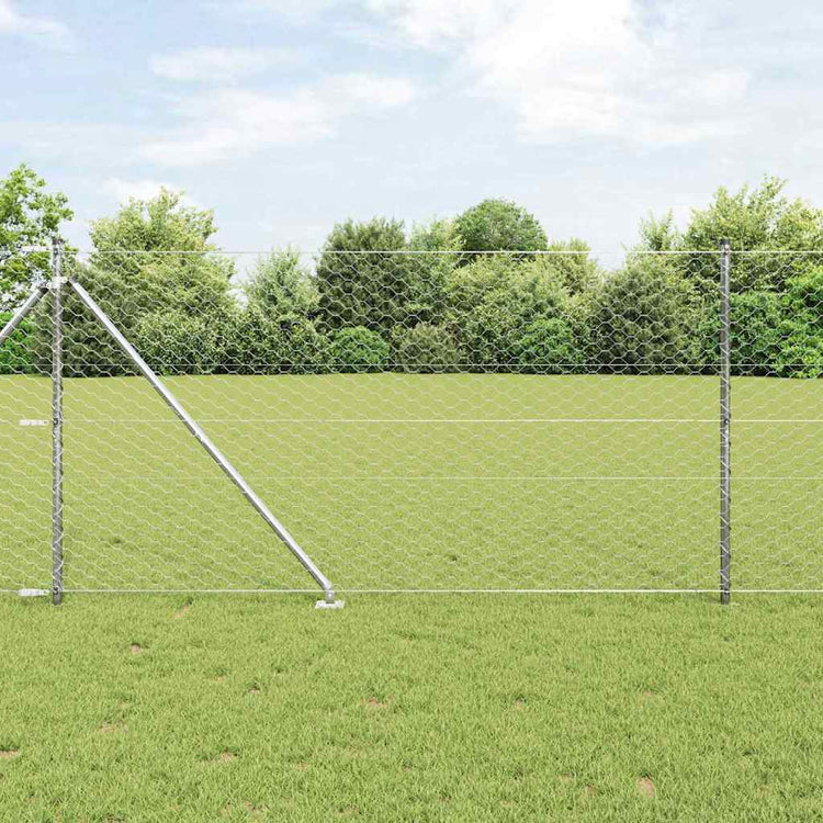 Vidaxl Zaunpfahl Silber 10 x 1,4 m (50 mm Maschenweite) Stahl