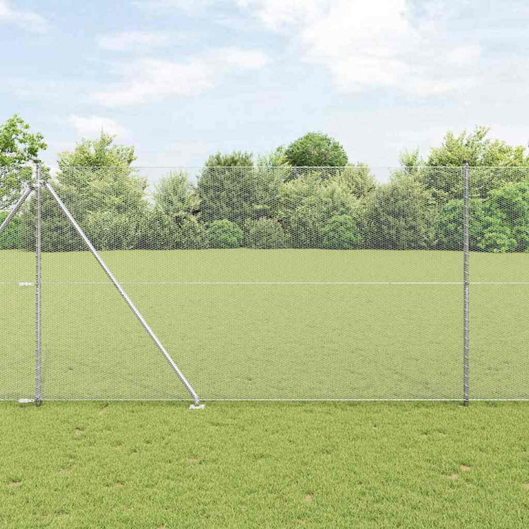 Vidaxl Zaunpfahl Silber 10 x 1,5 m (13 mm Maschenweite) Stahl