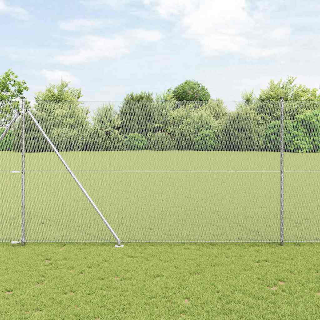 Vidaxl Zaunpfahl Silber 10 x 1,6 m (13 mm Maschenweite) Stahl