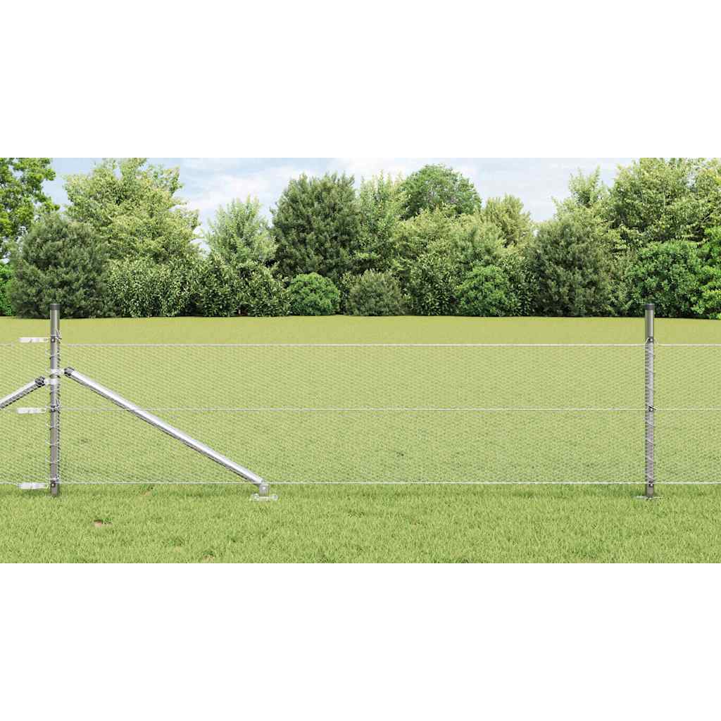 Vidaxl Zaunpfahl Silber 25 x 0,5 m (13 mm Maschenweite) Stahl