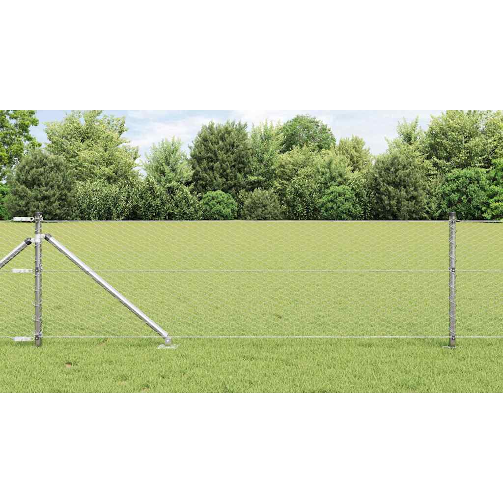 Vidaxl Zaunpfahl Silber 25 x 0,6 m (25 mm Maschenweite) Stahl