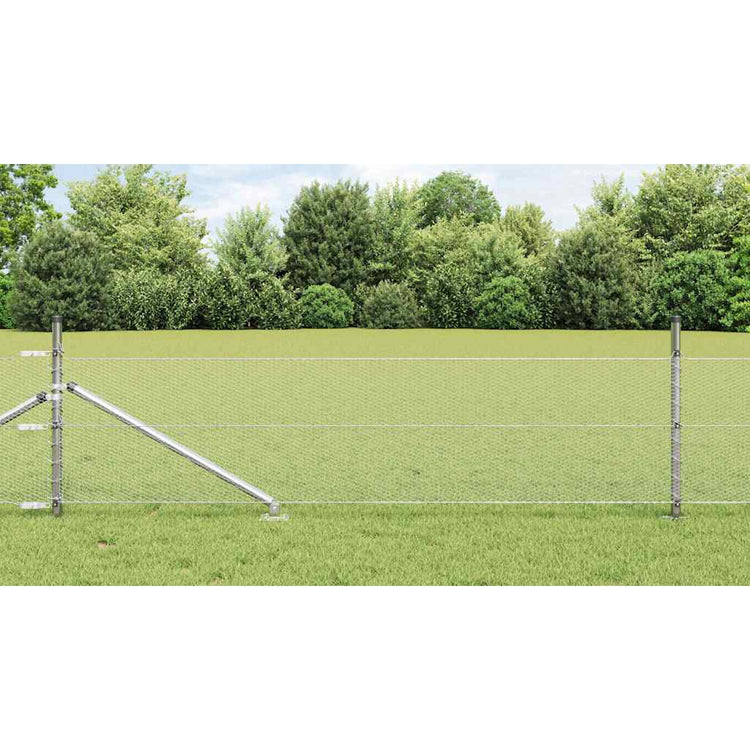 Vidaxl Zaunpfahl Silber 25 x 0,8 m (13 mm Maschenweite) Stahl