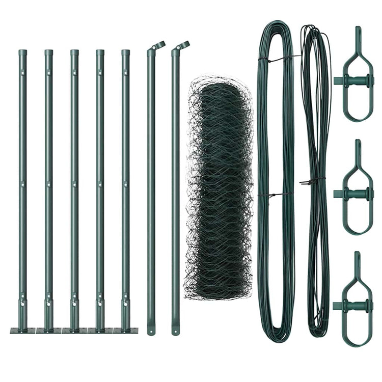 Vidaxl Zaunpfahl grün 10 x 0,6 m (36 mm Maschenweite) Stahl und PVC