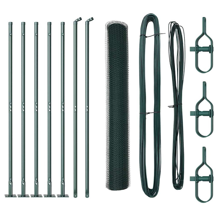 Vidaxl Zaunpfahl grün 10 x 1 m (13 mm Maschenweite) Stahl und PVC
