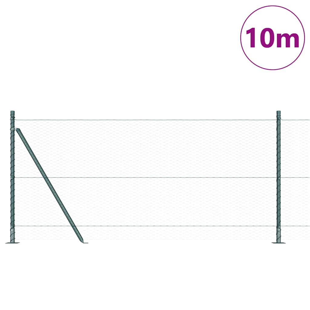 Vidaxl Zaunpfahl grün 10 x 1 m (25 mm Maschenweite) Stahl und PVC