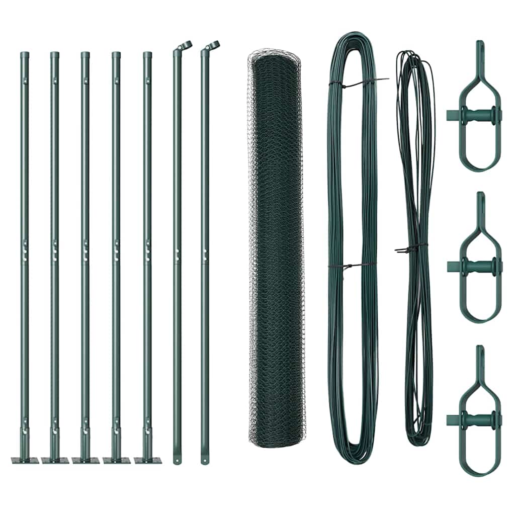 Vidaxl Zaunpfahl grün 10 x 1,2 m (13 mm Maschenweite) Stahl und PVC