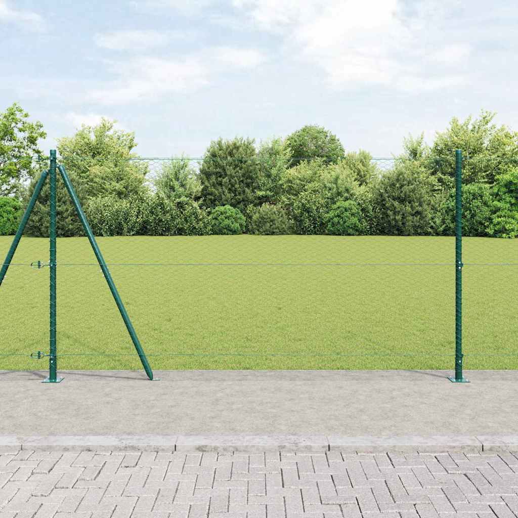Vidaxl Zaunpfahl grün 10 x 1,2 m (25 mm Maschenweite) Stahl und PVC