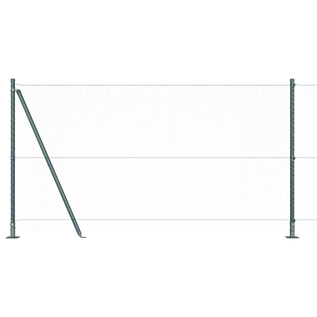 Vidaxl Zaunpfahl grün 10 x 1,2 m (25 mm Maschenweite) Stahl und PVC