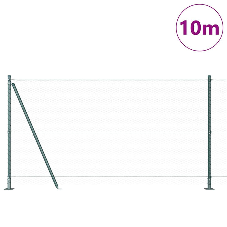 Vidaxl Zaunpfahl grün 10 x 1,2 m (25 mm Maschenweite) Stahl und PVC