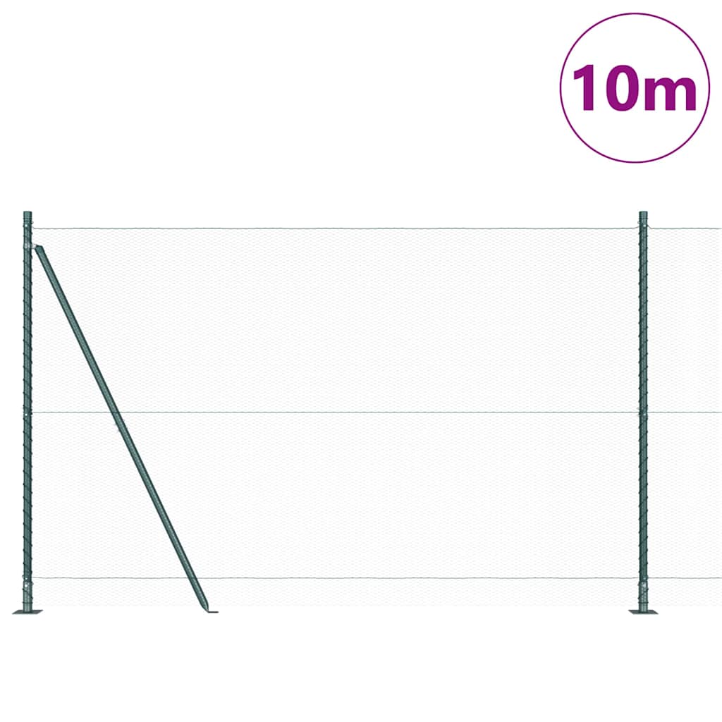 Vidaxl Zaunpfahl grün 10 x 1,4 m (13 mm Maschenweite) Stahl und PVC