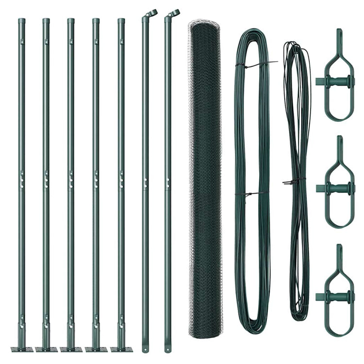 Vidaxl Zaunpfahl grün 10 x 1,5 m (13 mm Maschenweite) Stahl und PVC