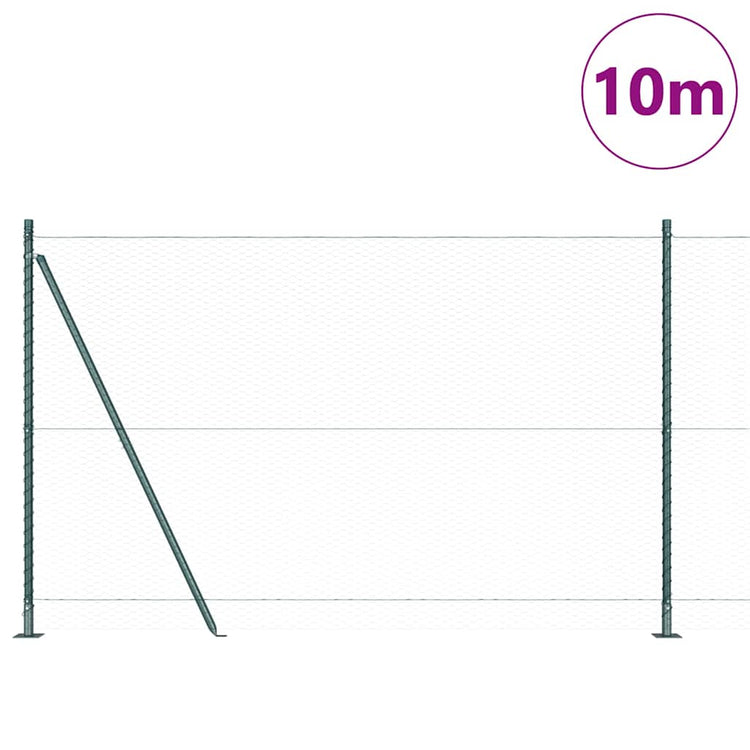 Vidaxl Zaunpfahl grün 10 x 1,5 m (25 mm Maschenweite) Stahl und PVC