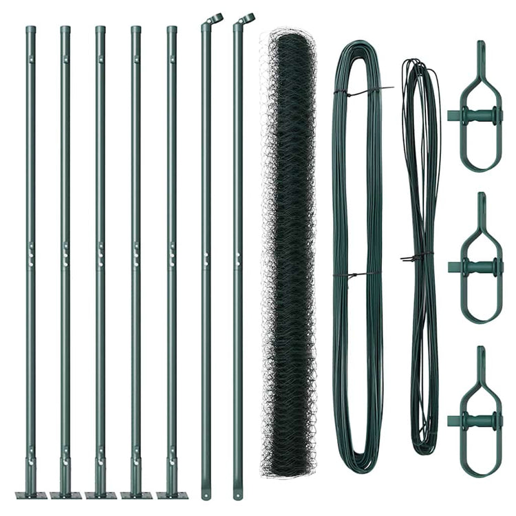 Vidaxl Zaunpfahl grün 10 x 1,5 m (36 mm Maschenweite) Stahl und PVC
