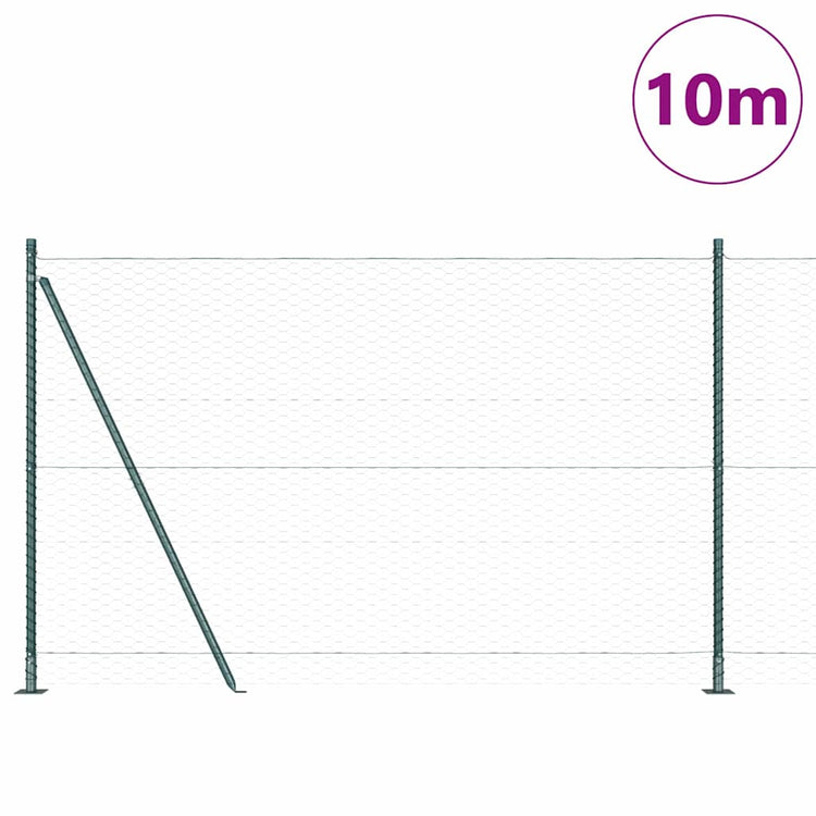 Vidaxl Zaunpfahl grün 10 x 1,5 m (36 mm Maschenweite) Stahl und PVC