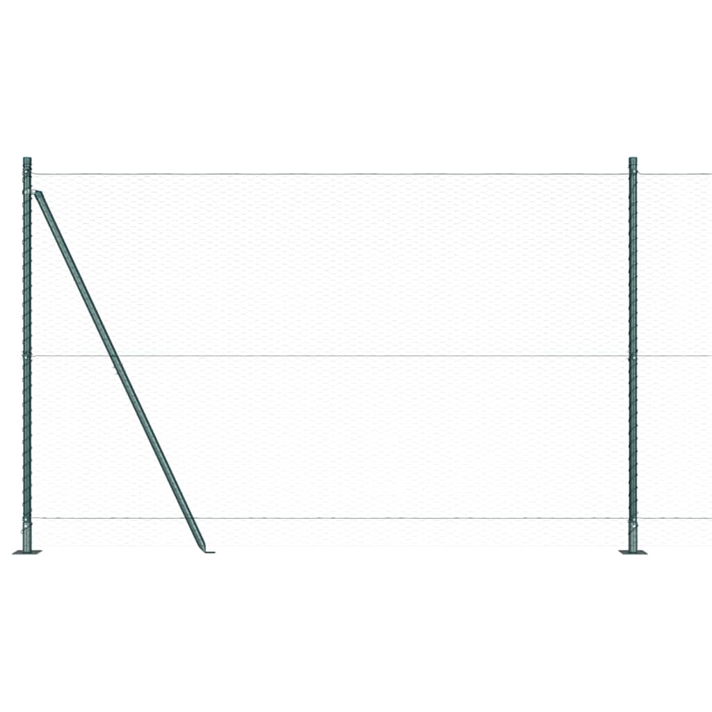 Vidaxl Zaunpfahl grün 10 x 1,6 m (25 mm Maschenweite) Stahl und PVC