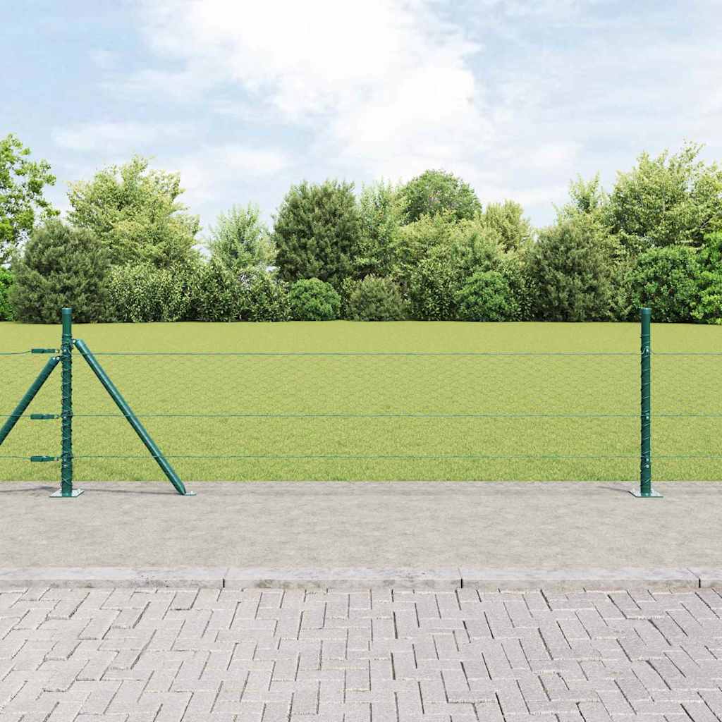 Vidaxl Zaunpfahl grün 25 x 0,4 m (25 mm Maschenweite) Stahl und PVC