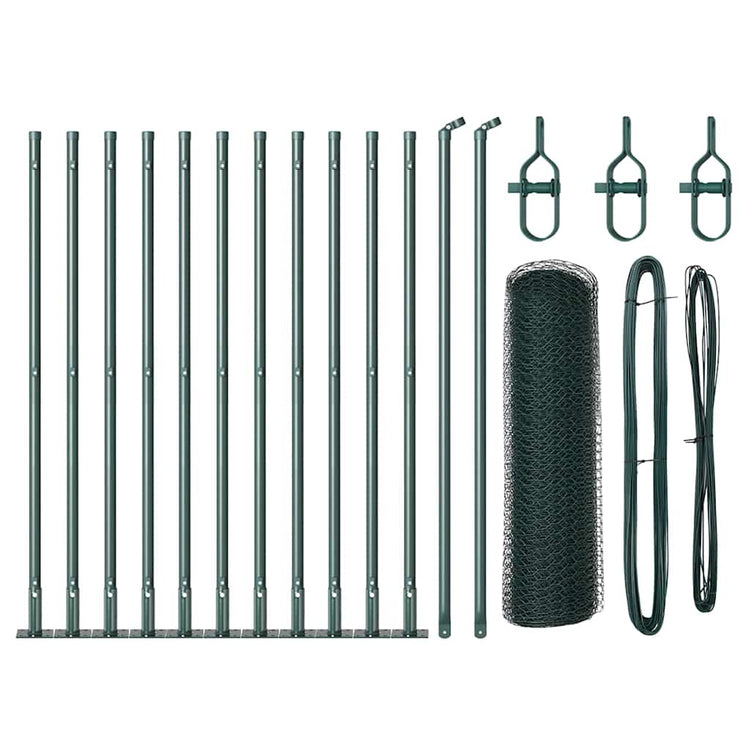 Vidaxl Zaunpfahl grün 25 x 0,6 m (25 mm Maschenweite) Stahl und PVC