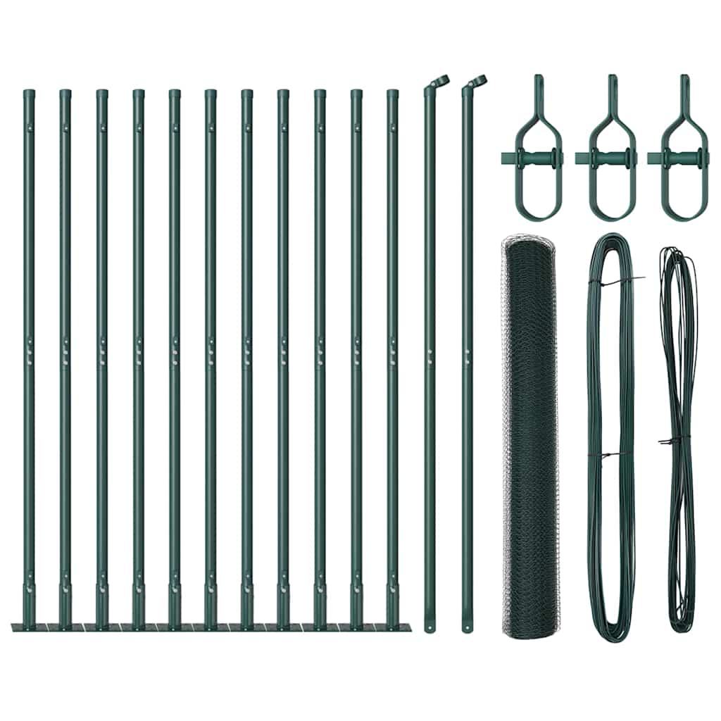 Vidaxl Zaunpfahl grün 25 x 1 m (13 mm Maschenweite) Stahl