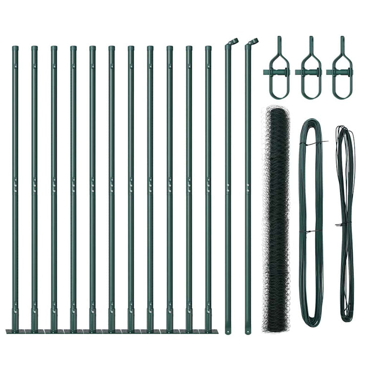 Vidaxl Zaunpfahl grün 25 x 1,4 m (50 mm Maschenweite) Stahl und PVC