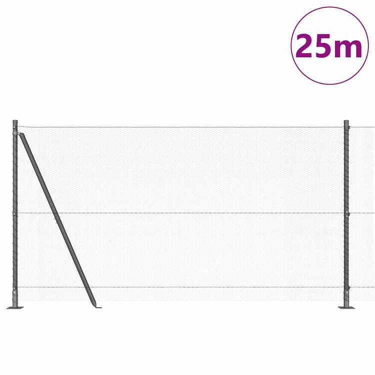 Vidaxl Zaunpfahl grau 25 x 1,2 m (13 mm Maschenweite) Stahl
