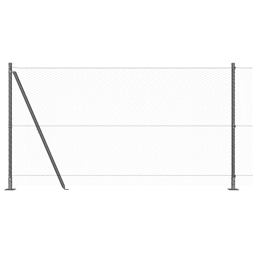 Vidaxl Zaunpfahl grau 25 x 1,2 m (25 mm Maschenweite) Stahl