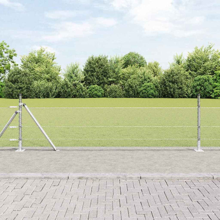 Vidaxl Zaunpfahl Silber 10 x 0,5 m (13 mm Maschenweite) Stahl