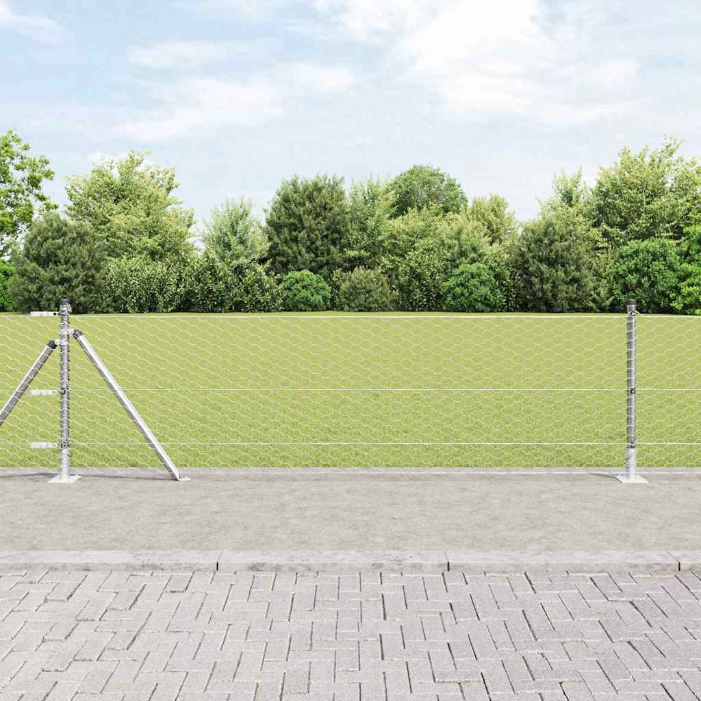 Vidaxl Zaunpfahl Silber 10 x 0,6 m (36 mm Maschenweite) Stahl