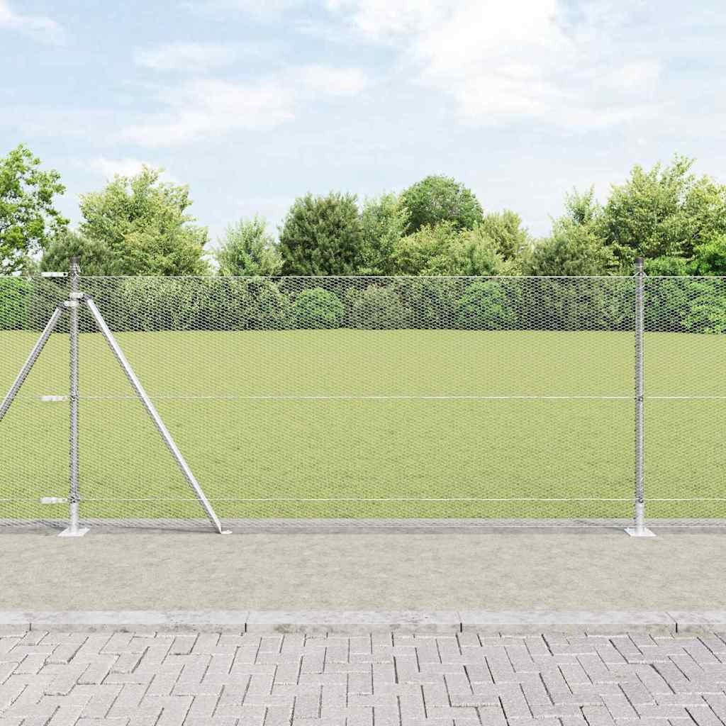 Vidaxl Zaunpfahl Silber 10 x 0,8 m (13 mm Maschenweite) Stahl
