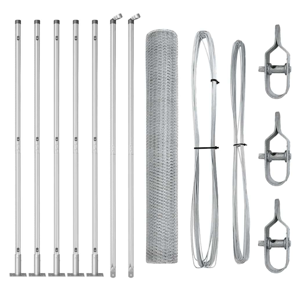 Vidaxl Zaunpfahl Silber 10 x 0,8 m (13 mm Maschenweite) Stahl