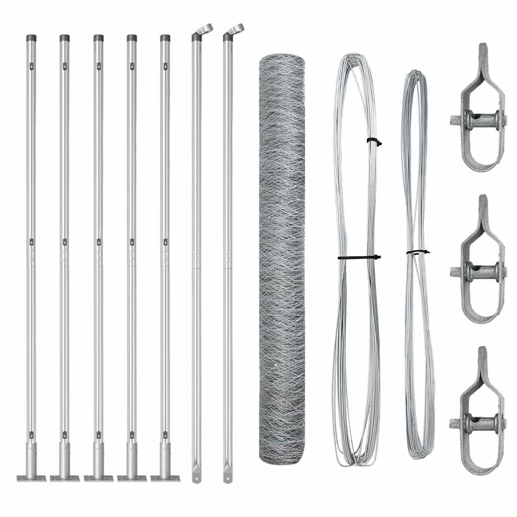 Vidaxl Zaunpfahl Silber 10 x 0,8 m (36 mm Maschenweite) Stahl