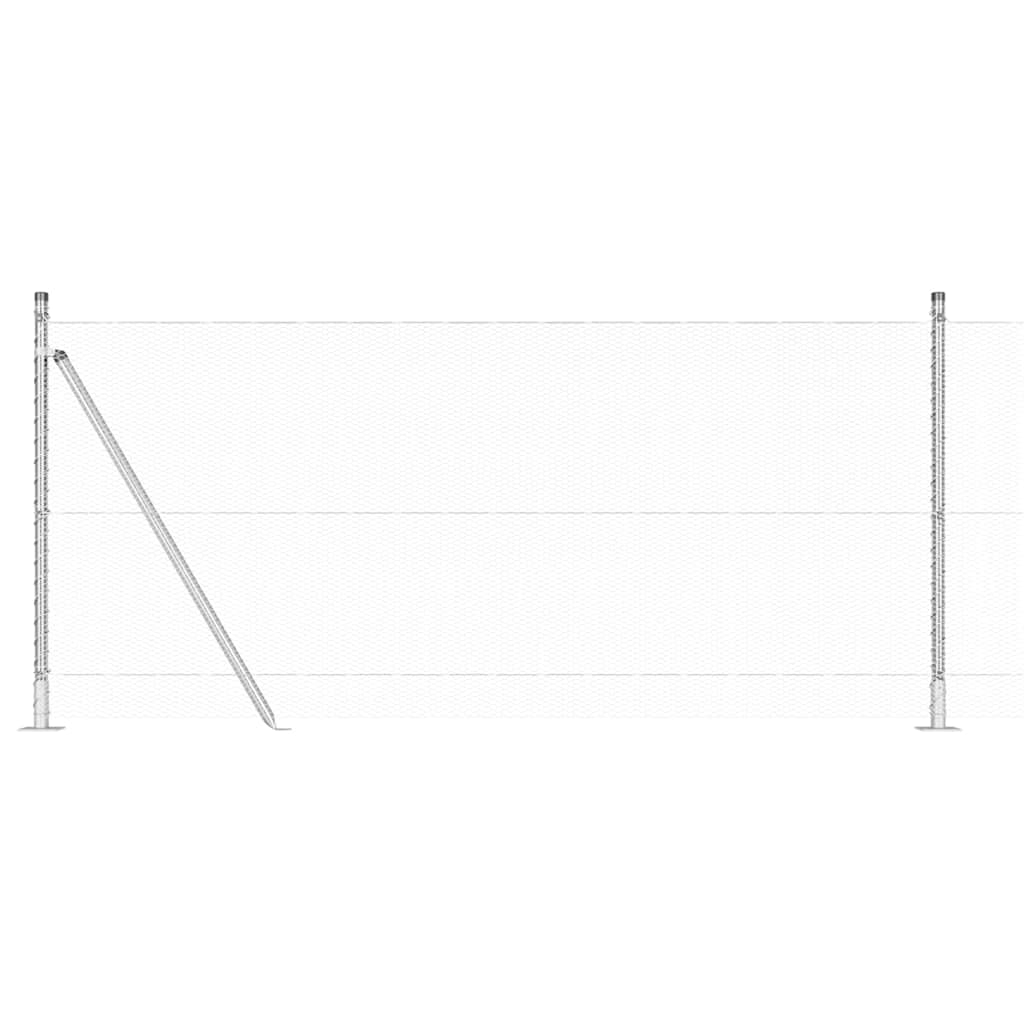 Vidaxl Zaunpfahl Silber 10 x 1 m (13 mm Maschenweite) Stahl