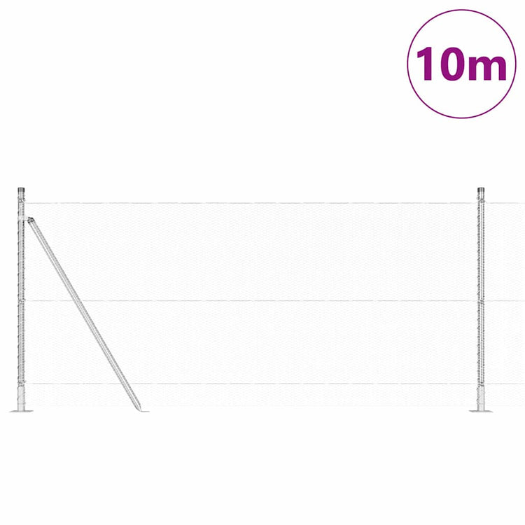 Vidaxl Zaunpfahl Silber 10 x 1 m (13 mm Maschenweite) Stahl