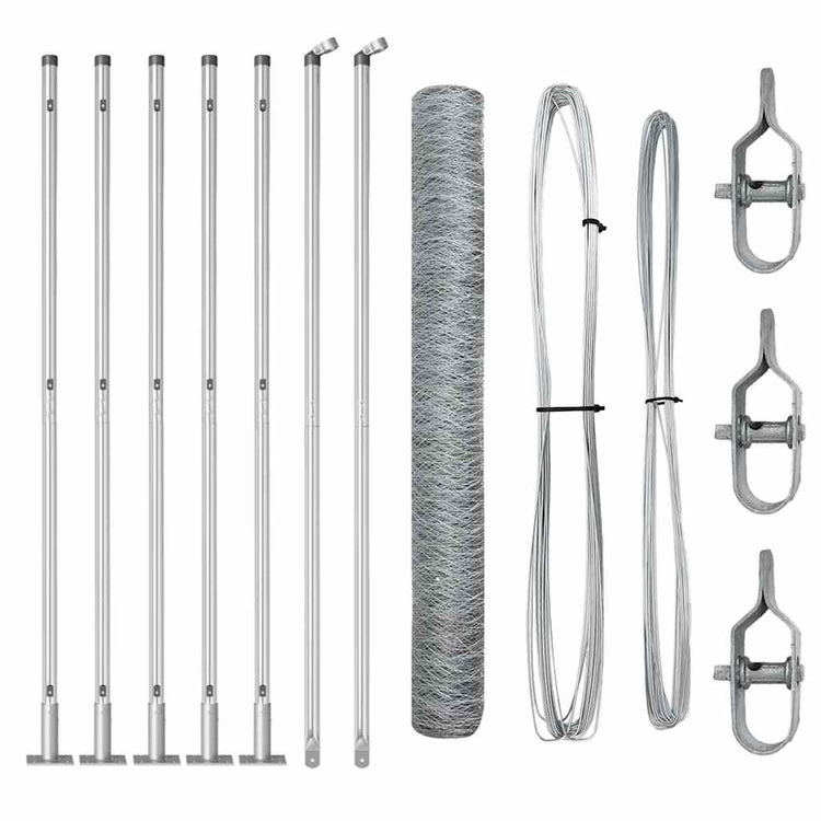 Vidaxl Zaunpfahl Silber 10 x 1 m (50 mm Maschenweite) Stahl