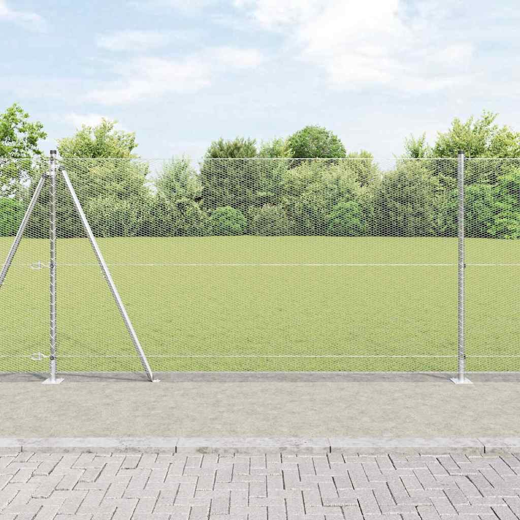 Vidaxl Zaunpfahl Silber 10 x 1,2 m (13 mm Maschenweite) Stahl