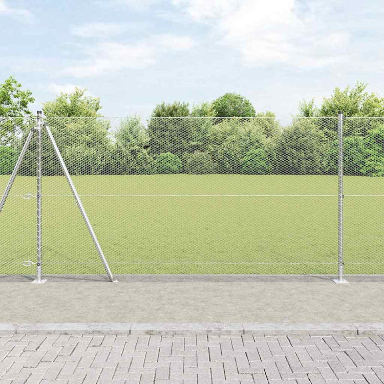 Vidaxl Zaunpfahl Silber 10 x 1,2 m (13 mm Maschenweite) Stahl
