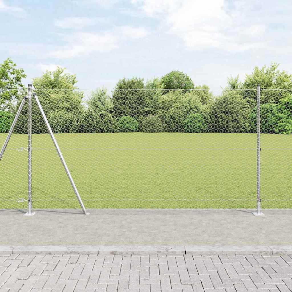 Vidaxl Zaunpfahl Silber 10 x 1,2 m (25 mm Maschenweite) Stahl