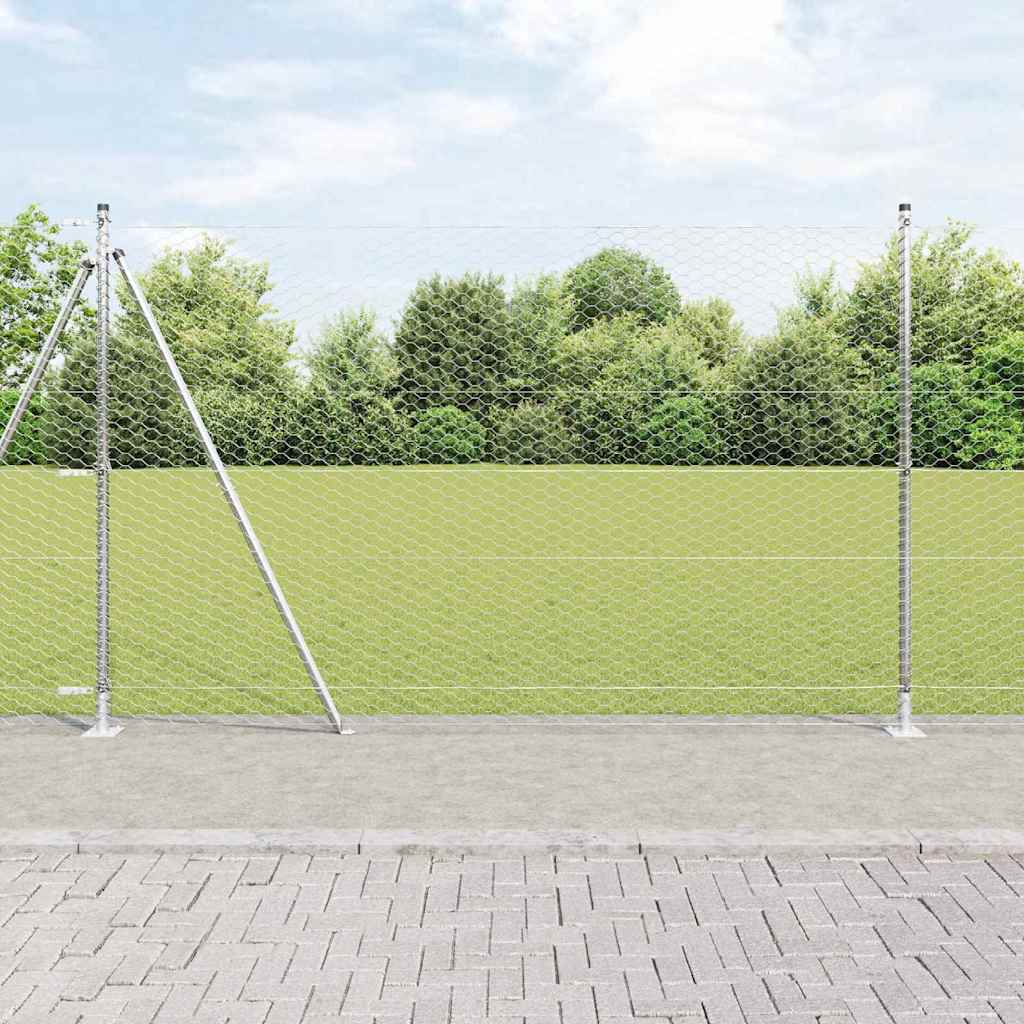 Vidaxl Zaunpfahl Silber 10 x 1,4 m (36 mm Maschenweite) Stahl