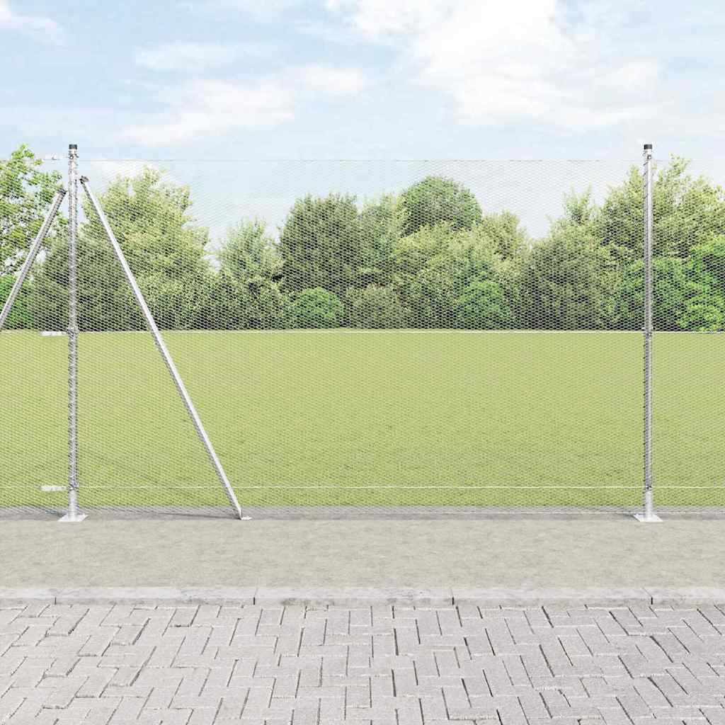 Vidaxl Zaunpfahl Silber 10 x 1,5 m (13 mm Maschenweite) Stahl