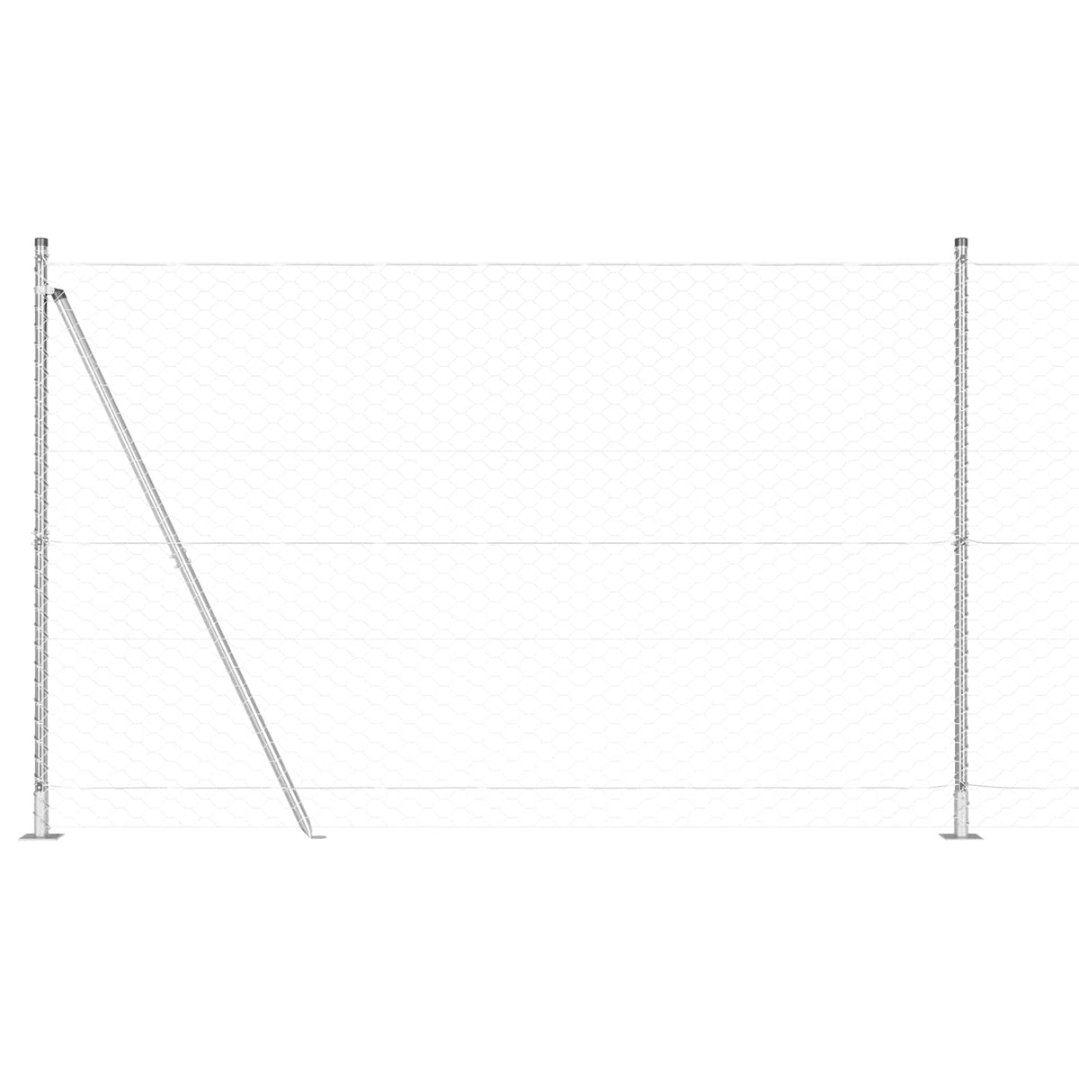 Vidaxl Zaunpfahl Silber 10 x 1,5 m (50 mm Maschenweite) Stahl