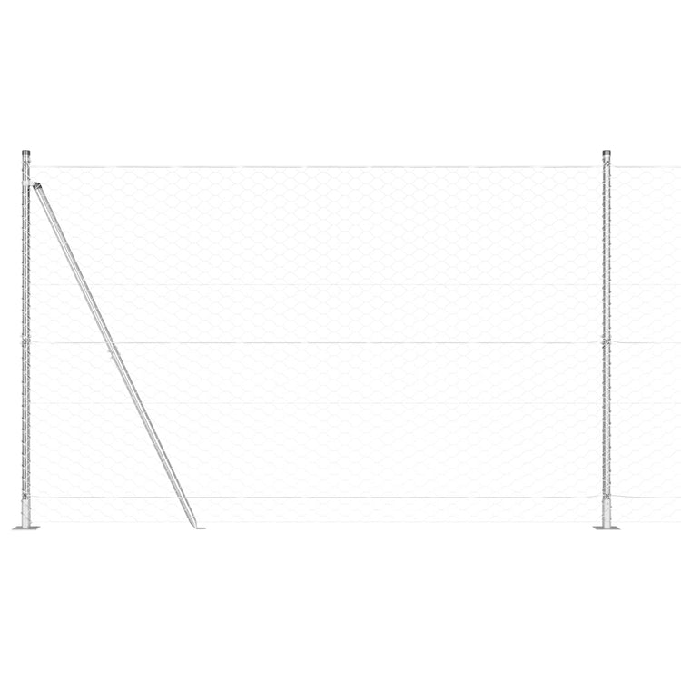 Vidaxl Zaunpfahl Silber 10 x 1,5 m (50 mm Maschenweite) Stahl