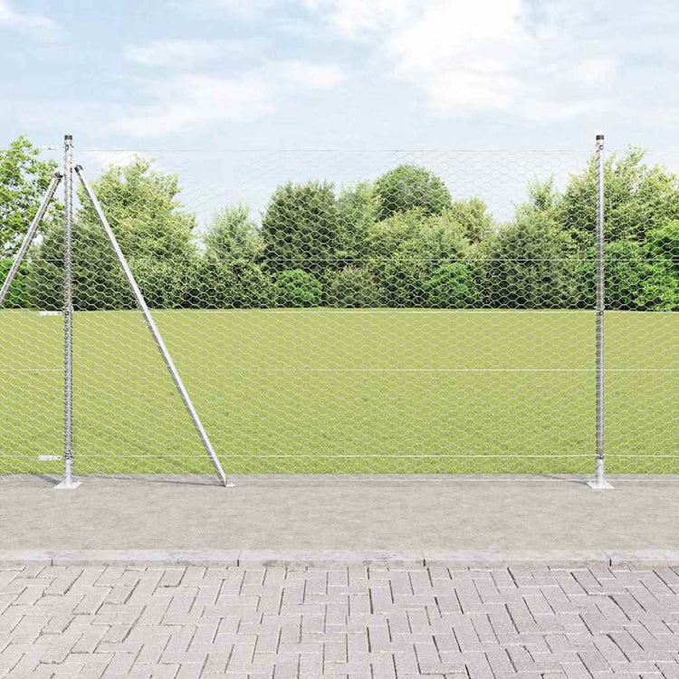 Vidaxl Zaunpfahl Silber 25 x 1,5 m (36 mm Maschenweite) Stahl