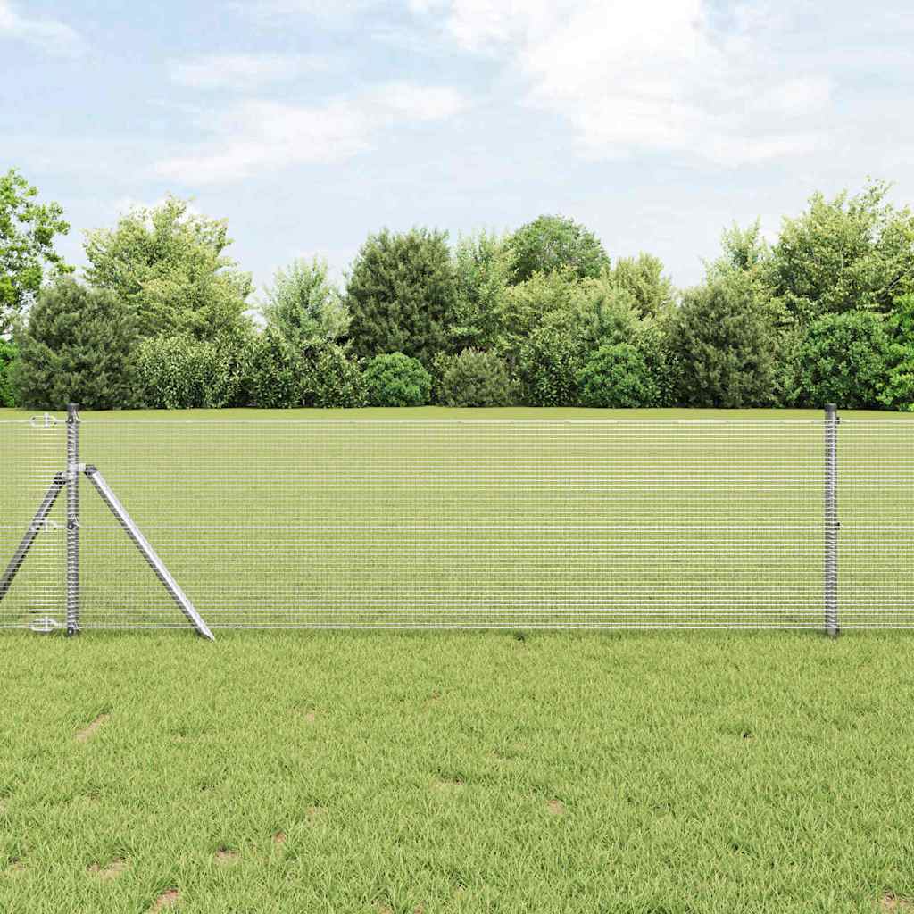 Vidaxl Zaunpfahl Silber 10 x 0,4 m (12 x 12 mm Maschenweite) Stahl