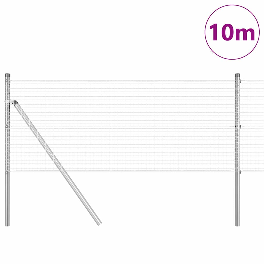 Vidaxl Zaunpfahl Silber 10 x 0,5 m (16 x 16 mm Maschenweite) Stahl