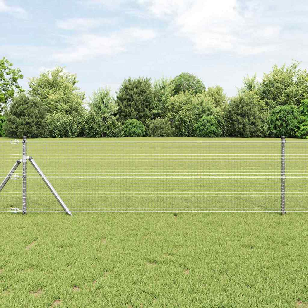 Vidaxl Zaunpfahl Silber 10 x 0,5 m (25 x 25 mm Maschenweite) Stahl
