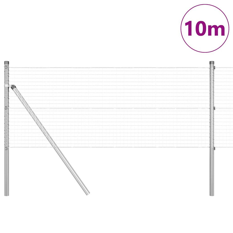 Vidaxl Zaunpfahl Silber 10 x 0,5 m (25 x 25 mm Maschenweite) Stahl